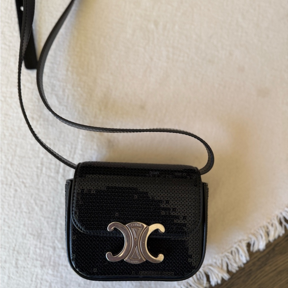 Celine Black Sequin Mini Bag